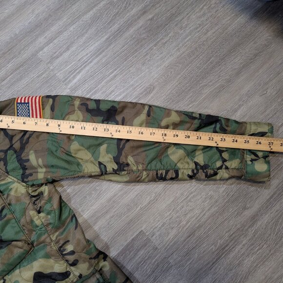 Denim Supply Ralph Lauren Men's XL Camo Military Puffer Jacket Flag Lightweight - Picture 11 of 11